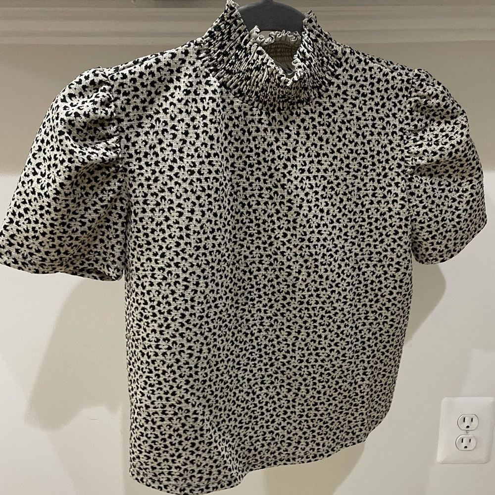 Zara NWOT Short Sleeve Turtleneck Top